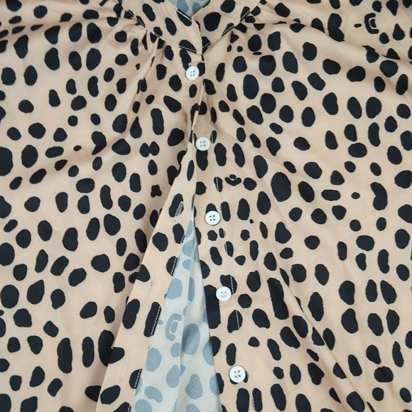 Silky Pattern Print Button Down Front Blouse Top - Picture 5 of 11